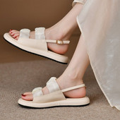 2023 Νέα μόδα καλοκαιρινές γυναικείες παντόφλες πλισέ χρώμα που ταιριάζουν casual, ευέλικτο, σέξι πέδιλα με ίσια κάτω μύτη