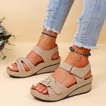 Дамски обувки 2022 Летни сандали Сандали с отворени пръсти Дамски удобни сандали Дамски ретро ежедневни обувки на танкетка Леки Chaussure Femme