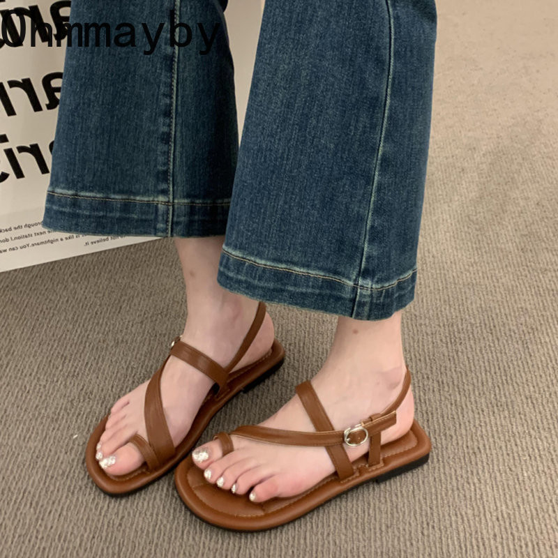 Καλοκαίρι 2023 Νέο γυναικείο σανδάλι Στενό λουράκι Γυναικεία κομψά παπούτσια Gladiator Γυναικεία μαλακή σόλα για εξωτερικούς χώρους Σανδάλια