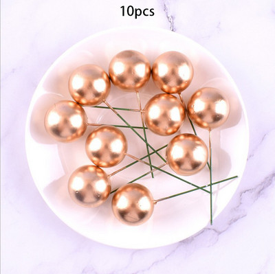 10 vnt. torto apmušalas auksinis sidabrinis rutulys su gimtadieniu torto kepurėlė „pasidaryk pats“ keksiukų vėliavėlė Vestuvių dekoras Kalėdų rutulio gimtadienio papuošimas