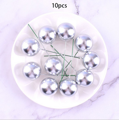 10 vnt. torto apmušalas auksinis sidabrinis rutulys su gimtadieniu torto kepurėlė „pasidaryk pats“ keksiukų vėliavėlė Vestuvių dekoras Kalėdų rutulio gimtadienio papuošimas