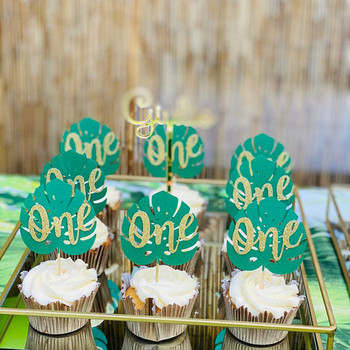 Glitter Gold Wild one Happy Birthday Cake Topper Boy Girl 1st First Birthday Party Cupcake Topper Jungle Safari Party Decoration