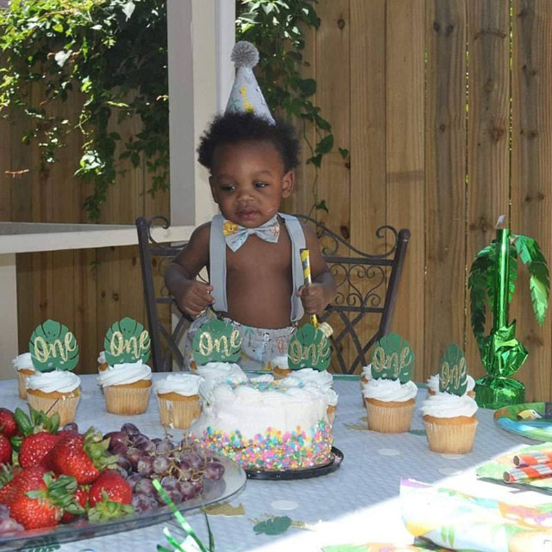 Glitter Gold Wild one Happy Birthday Topper Topper Dječak Djevojčica 1st First Birthday Party Cupcake Topper Jungle Safari Party Decoration