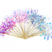 20 buc. Topper pentru tort cu sclipici La mulți ani, cu focuri de artificii colorate, cu ciucuri, pentru cupcake, pentru nunta, pentru baby shower, pentru coacere, pentru desert, pentru decor de tort