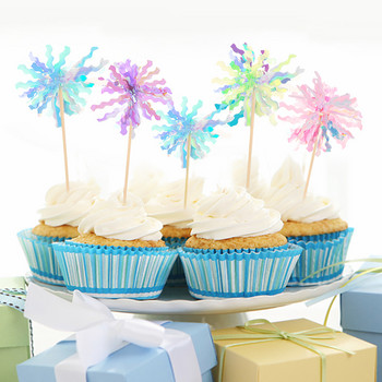 20Pcs Glitter Happy Birthday Cake Topper Цветни фойерверки Пискюли Cupcake Topper Wedding Baby Shower Печене Dessert Cake Decor