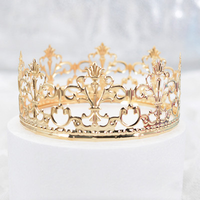 1 buc Tiara de culoare aurie Coroana Tort Topper Decorativ Decorativ Elegant Tort de nunta Printesa Birthday Decoratio Rechizite pentru petreceri