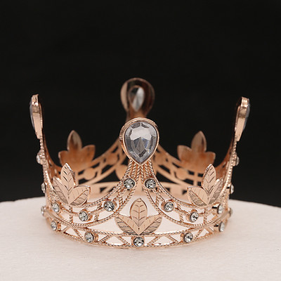 1 gab. Tiara zelta krāsas kroņa kūkas virsma Dekoratīvi eleganti kāzu kūkas princeses dzimšanas dienas dekorācijas ballīšu piederumi