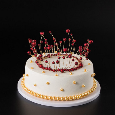 1 gab. Tiara zelta krāsas kroņa kūkas virsma Dekoratīvi eleganti kāzu kūkas princeses dzimšanas dienas dekorācijas ballīšu piederumi