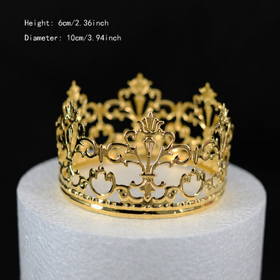 1 buc Tiara de culoare aurie Coroana Tort Topper Decorativ Decorativ Elegant Tort de nunta Printesa Birthday Decoratio Rechizite pentru petreceri