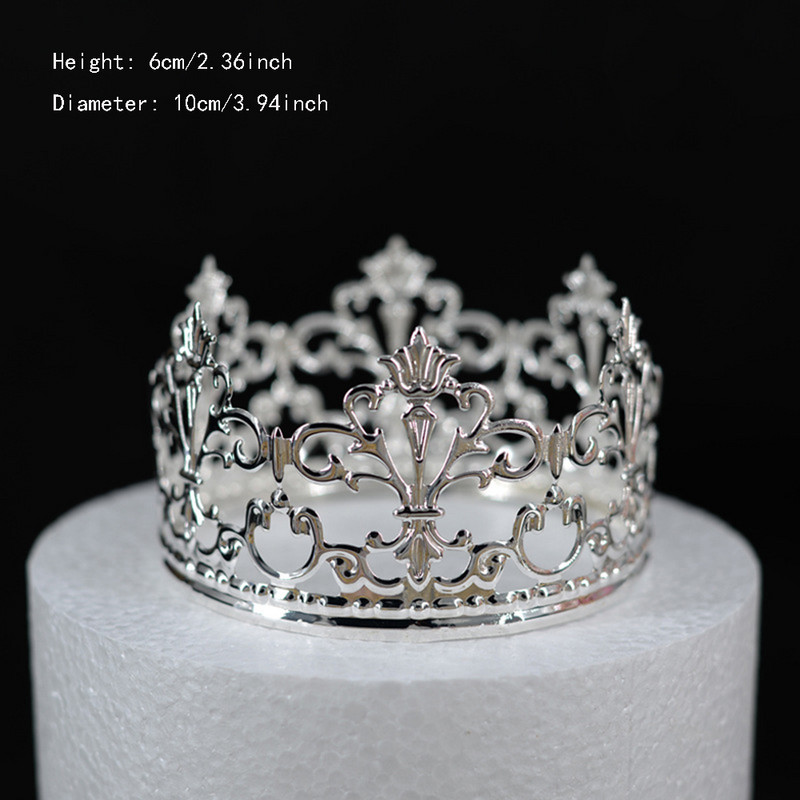 1 gab. Tiara zelta krāsas kroņa kūkas virsma Dekoratīvi eleganti kāzu kūkas princeses dzimšanas dienas dekorācijas ballīšu piederumi