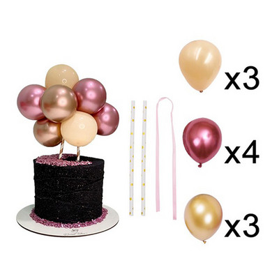 10 bucăți din latex balon pentru tort, paiete metalice, decorare colorată pentru tort