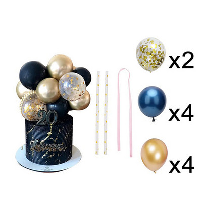 10 bucăți din latex balon pentru tort, paiete metalice, decorare colorată pentru tort