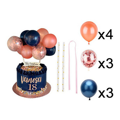 10 bucăți din latex balon pentru tort, paiete metalice, decorare colorată pentru tort