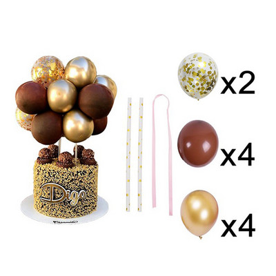 10 bucăți din latex balon pentru tort, paiete metalice, decorare colorată pentru tort