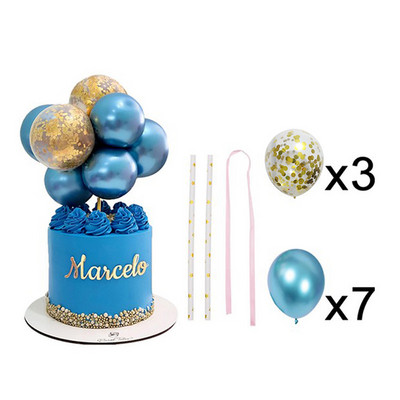 10 bucăți din latex balon pentru tort, paiete metalice, decorare colorată pentru tort