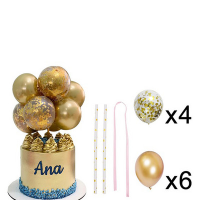 10 bucăți din latex balon pentru tort, paiete metalice, decorare colorată pentru tort