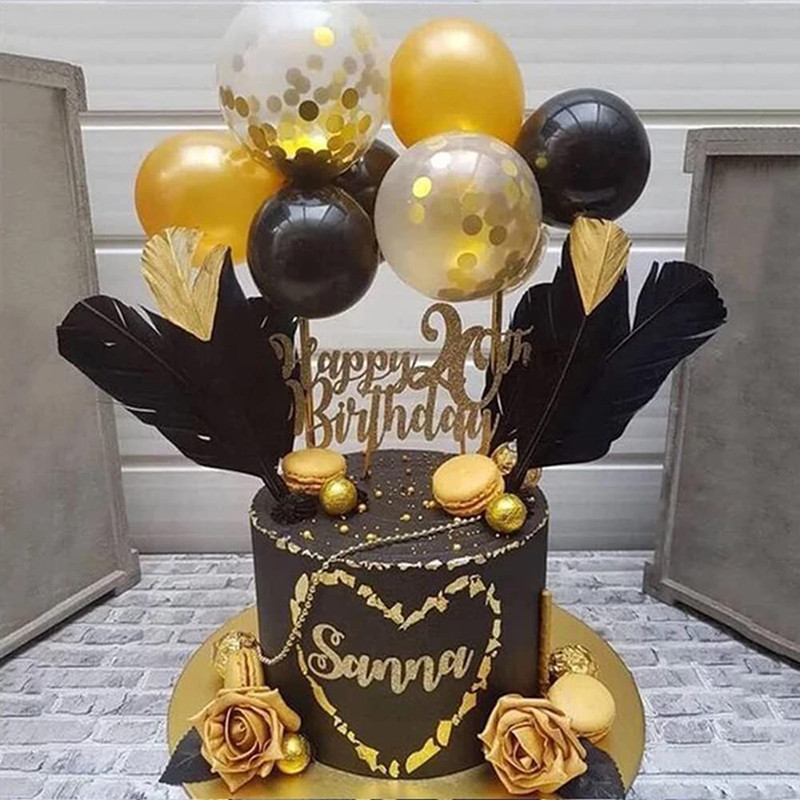 10 bucăți din latex balon pentru tort, paiete metalice, decorare colorată pentru tort