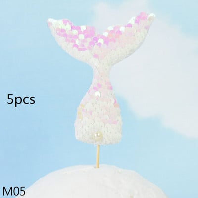 1 Σετ διακοσμητικά προμήθειες για τούρτα για πάρτι Mermaid Αξιολάτρευτο Glitter Γοργόνα ουρά Cupcake για πάρτι γενεθλίων Baby Shower Γοργόνα με θέμα