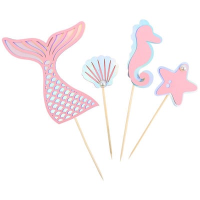 1 Σετ διακοσμητικά προμήθειες για τούρτα για πάρτι Mermaid Αξιολάτρευτο Glitter Γοργόνα ουρά Cupcake για πάρτι γενεθλίων Baby Shower Γοργόνα με θέμα