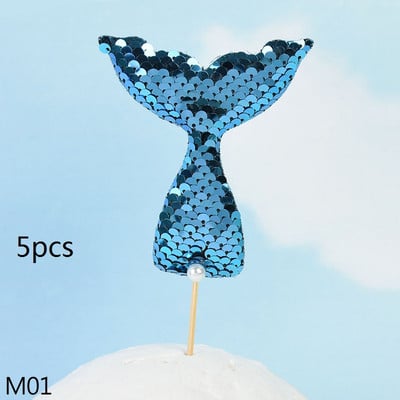 1 Σετ διακοσμητικά προμήθειες για τούρτα για πάρτι Mermaid Αξιολάτρευτο Glitter Γοργόνα ουρά Cupcake για πάρτι γενεθλίων Baby Shower Γοργόνα με θέμα