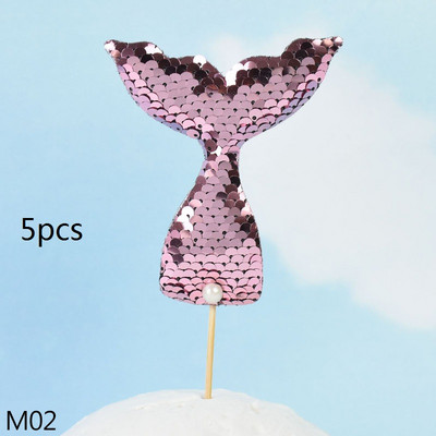 1 Σετ διακοσμητικά προμήθειες για τούρτα για πάρτι Mermaid Αξιολάτρευτο Glitter Γοργόνα ουρά Cupcake για πάρτι γενεθλίων Baby Shower Γοργόνα με θέμα