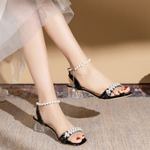 Vasaras sieviešu pērļu seksīgas sandales 2023. gada augstpapēžu kurpes Sieviešu banketu banketiem Sieviešu sandales Sieviešu dizaineru sandales zapatos mujer