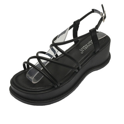 Γυναικεία σανδάλια Παπούτσια Χοντρό κάτω μέρος casual Ύψος Αυξάνοντας σταυροδεμένα Κλασικά Μαύρα Λευκά Γυναικεία Παπούτσια