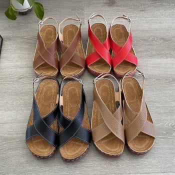 2021 Дамски сандали Дишащи удобни пазаруване Дамски обувки за ходене Обувки на токчета Летни сандали на платформа Mujer Плюс размер 43