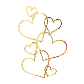 New Love Shape Wedding Cake Topper Gold Silver Heart Acrylic Cake Topper for Anniversary Birthday Wedding Party Cake Decorations