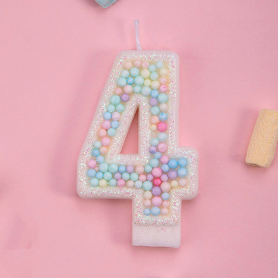 Macarons Αριθμός τούρτας γενεθλίων Candle Toppers Παιδιά Γαμήλιο πάρτι γενεθλίων για μωρό Επιδόρπιο Cupcake Ροζ κεριά Διακόσμηση ψησίματος