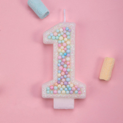Macarons Αριθμός τούρτας γενεθλίων Candle Toppers Παιδιά Γαμήλιο πάρτι γενεθλίων για μωρό Επιδόρπιο Cupcake Ροζ κεριά Διακόσμηση ψησίματος