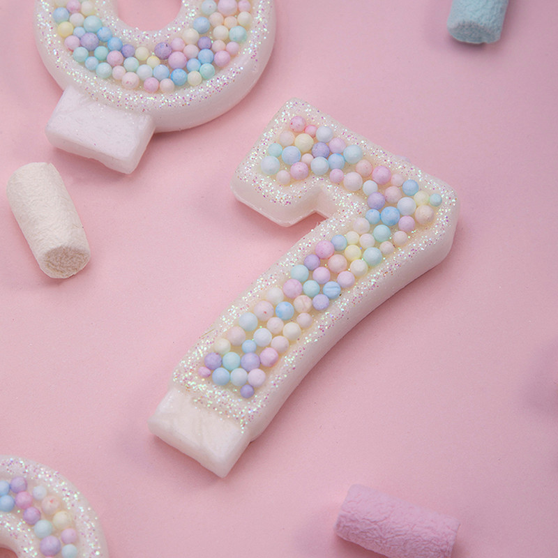 Macarons Αριθμός τούρτας γενεθλίων Candle Toppers Παιδιά Γαμήλιο πάρτι γενεθλίων για μωρό Επιδόρπιο Cupcake Ροζ κεριά Διακόσμηση ψησίματος