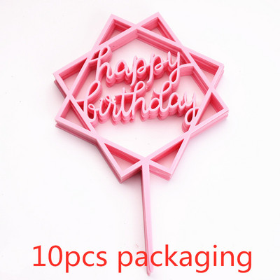 10 kom/set Love Happy Birthday Preljevi za tortu Zlatni akrilni preljevi za dječje rođendanske torte za vjenčanje Ukrasi za torte Baby Shower
