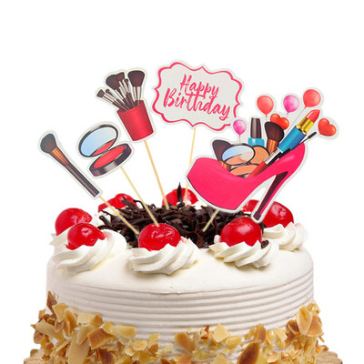 High Heel Balloon Cake Topper Lipstick Άρωμα Happy Mother`s Day Birthday Διακόσμηση Bride Party Cupcake Baking Decor DIY Flag