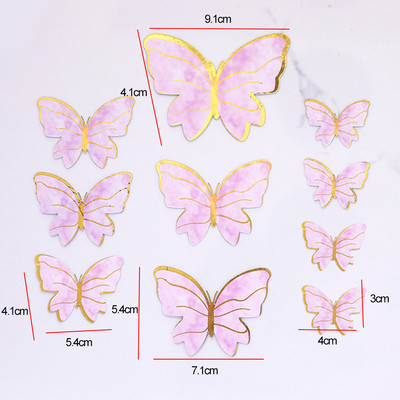 1 комплект пеперуда от хартия за торта с арцилни топери за Честит рожден ден за бебешко парти, сватба, рожден ден Декорации за торта