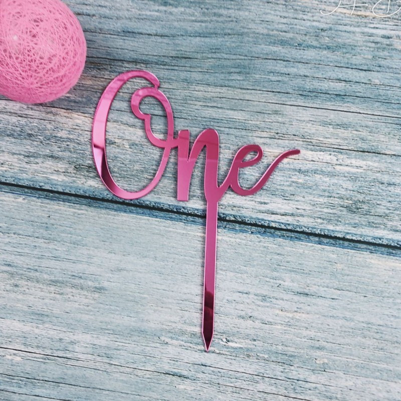 Acrilic One Cake Topper 1 St Birthday Party Cupcake Toppers Steaguri Nunta Baby Shower Rechizite Decoratiuni minunate pentru deserturi