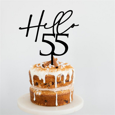 Hello 40 Forty Birthday Cake Topper Akrilno Drveno Ogledalo Zlatno Personalizirano Uređenje za Sretan Rođendan 20 30 50 60 70 80 Poklon za zabavu