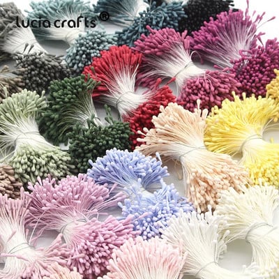 Lucia Crafts 420/600/1000gab /Lot Flowers Stamen 2mm DIY Mākslīgo ziedu vainags kāzu ballītei Mājas dekors D0401