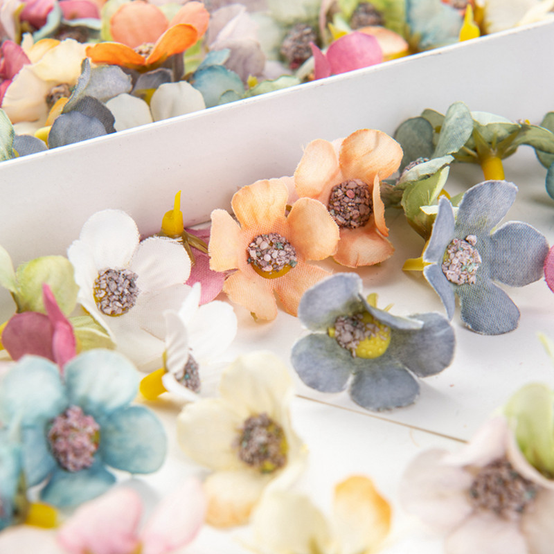 50 tk Kunstlilled Väljalõigete album kommikarp Pulmapidu Kodukaunistus Väikesed lilled käsitööks Jõulupärjad Siidist Mini Daisy