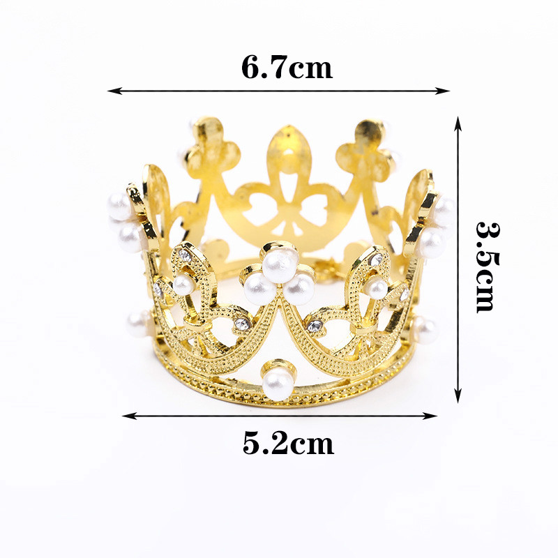 Romantiska pērļu kroņa dzelzs vītne Daudz laimes dzimšanas dienā torte Prinča princese Tēma Kāzu kūkas dekorēšana, viesību piederumi