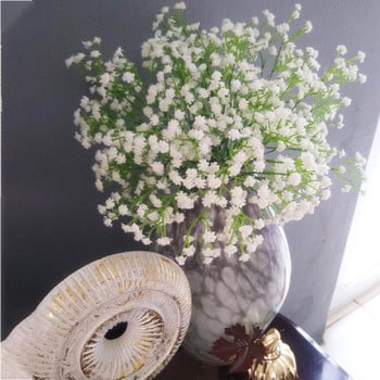 52 см бяла гипсофила изкуствени цветя сватба Направи си сам букет украса аранжировка пластмасови бебета дъх фалшиво цвете домашен декор
