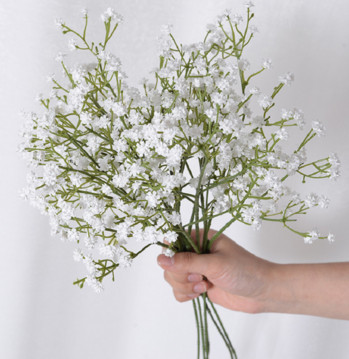 52 см бяла гипсофила изкуствени цветя сватба Направи си сам букет украса аранжировка пластмасови бебета дъх фалшиво цвете домашен декор