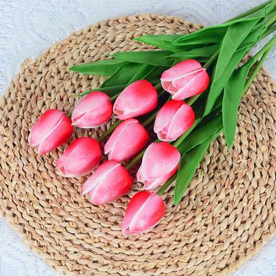 5/10 gab. Mākslīgo tulpju ziedu pušķis Real Touch PE putu viltus zieds kāzu dekorēšanai Ziedi mājas dārza dekorēšanai