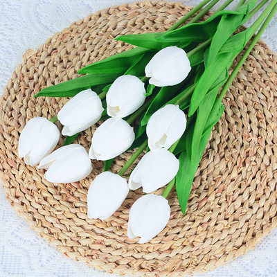 5/10 gab. Mākslīgo tulpju ziedu pušķis Real Touch PE putu viltus zieds kāzu dekorēšanai Ziedi mājas dārza dekorēšanai