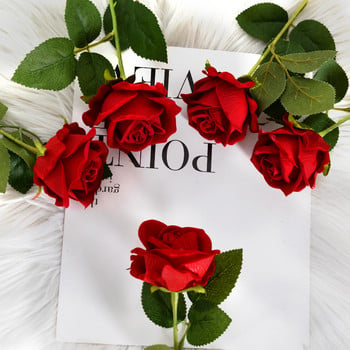 51 см изкуствено цвете фланелена роза фалшиво цвете сватбена декорация на дома декорация изкуствено цвете подарък за Свети Валентин