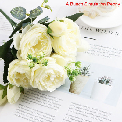 1PC Τεχνητά Λουλούδια Real Touch Artificial Moth Orchid Butterfly Orchid Peony Daisy For Home Table Wedding Festival Decoration