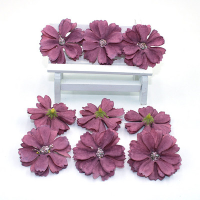 Vrućih 50 komada 4,5 cm cvjetne glave tratinčice, mini svilene umjetne cvjetne dekoracije kućne svadbene dekoracije DIY vijenac za glavu fa