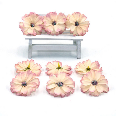 Vrućih 50 komada 4,5 cm cvjetne glave tratinčice, mini svilene umjetne cvjetne dekoracije kućne svadbene dekoracije DIY vijenac za glavu fa