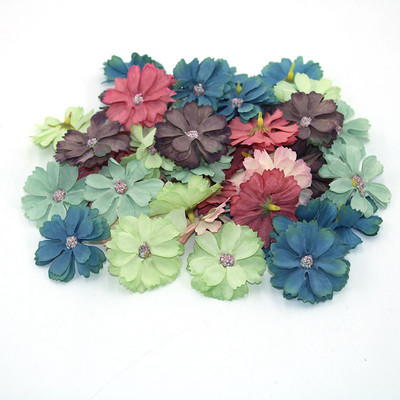 Vrućih 50 komada 4,5 cm cvjetne glave tratinčice, mini svilene umjetne cvjetne dekoracije kućne svadbene dekoracije DIY vijenac za glavu fa