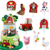 1db Farm Animal Party Cake Dekoráció Állat Torta Topper Kid Baby Shower Születésnapi Party Tortadekor Farm Animal Theme Party